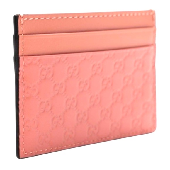 GUCCI Microguccissima Card Holder Soft Pink NEW - Picture 2 of 3